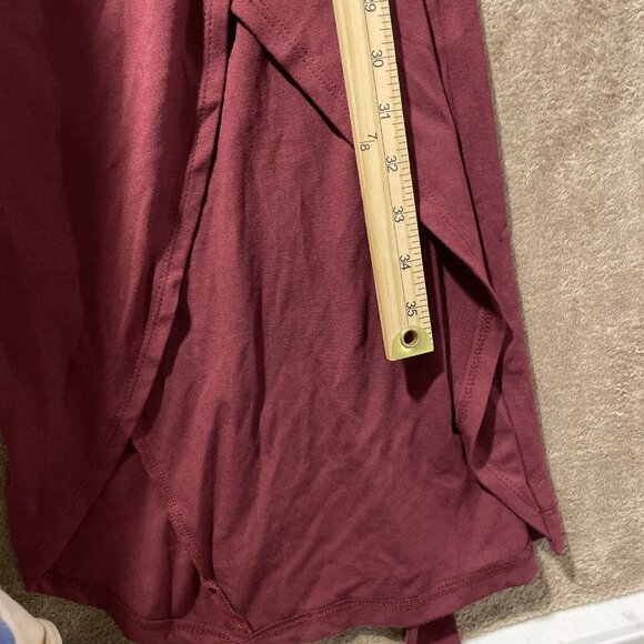 Lulus Dress Womens S Wrap Burgundy Midi Long Sleeve Truly Timeless Square NEW - Picture 5 of 6